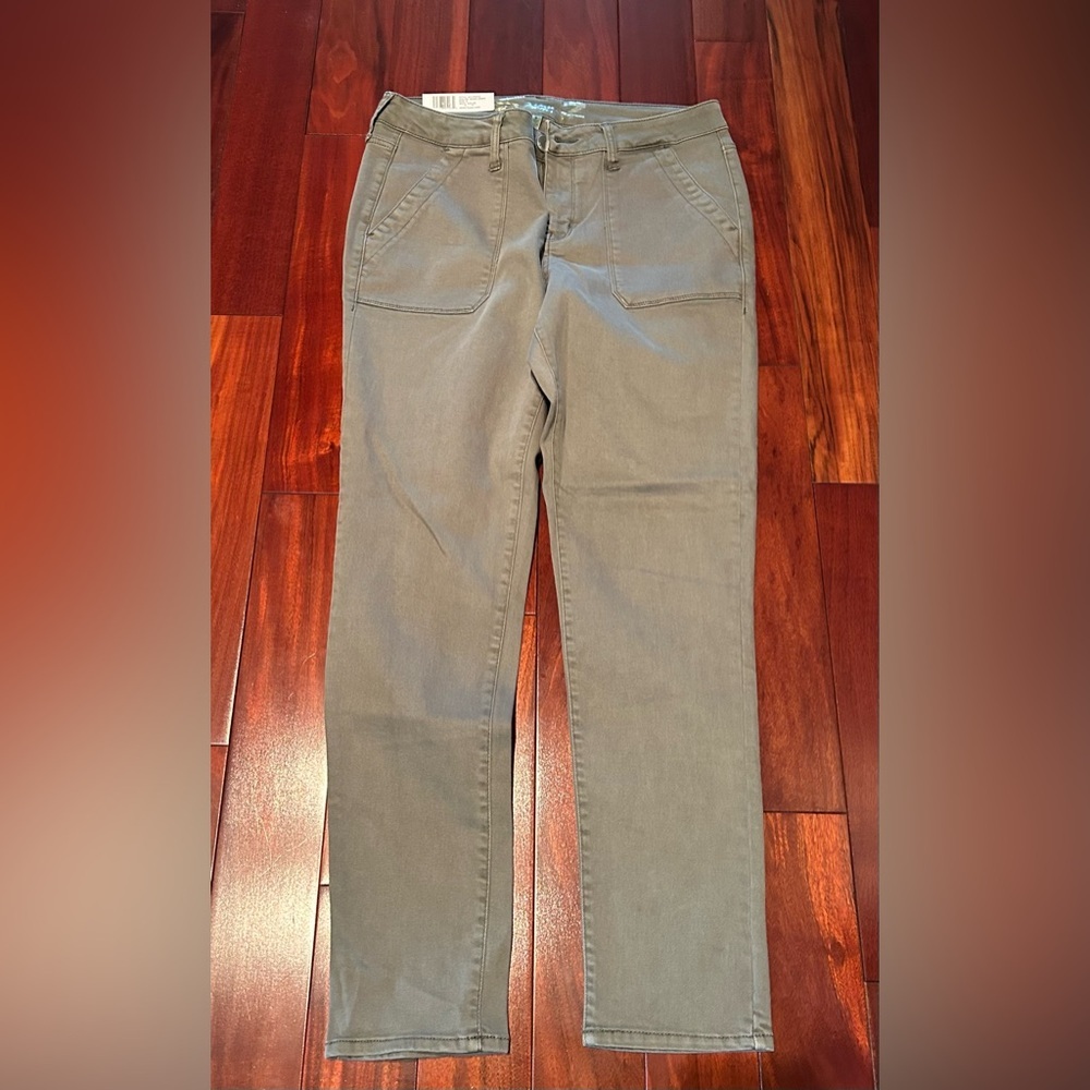 NWT-Seven7 Utility Skinny Ankle Jeans Olive Green-Size 8 - Picture 2 of 10